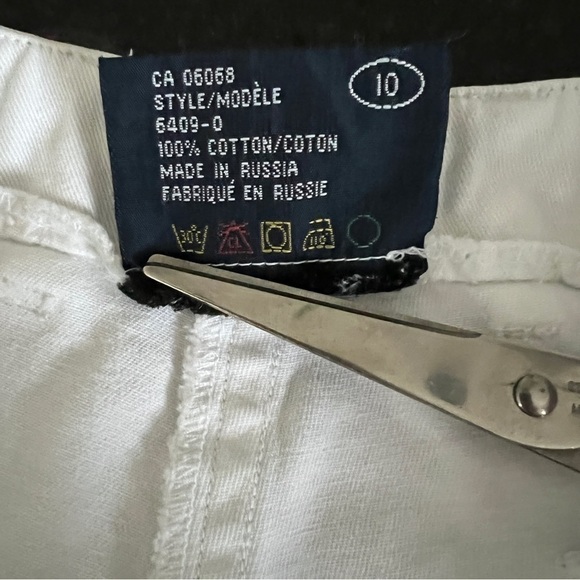 Cache Creek Vintage Mid-High Rise White Cotton Mid Thigh Shorts Size 10 - Picture 7 of 8